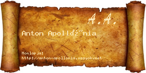 Anton Apollónia névjegykártya